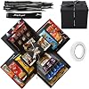 5 Layer Creative Explosion Gift Box, Snack Explosion Box with Ribbon and Double-Sided Tape, Exploding Gift Box, DIY Surprise Box for Birthdays, Valentine's Day, Wedding, Anniversaries Black