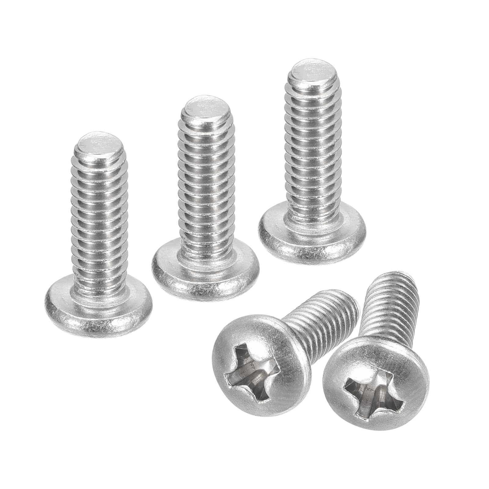 uxcell #8-32x1/2 Pan Head Machine Screws, 304 Stainless Steel 18-8 Screw, Phillips Drive, Fully Threaded, Bright Finish, Pack of 50
