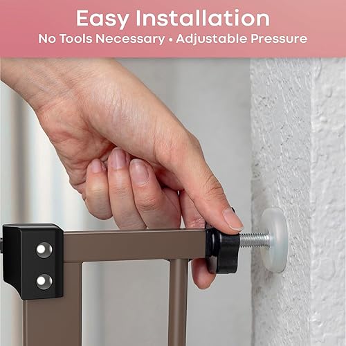 Miniatura 7 de InnoTruth Puerta para bebés de 28.9-42.1 pulgadas de ancho para escaleras, puertas para perros de 30 pulgadas de alto para puertas ampliables con