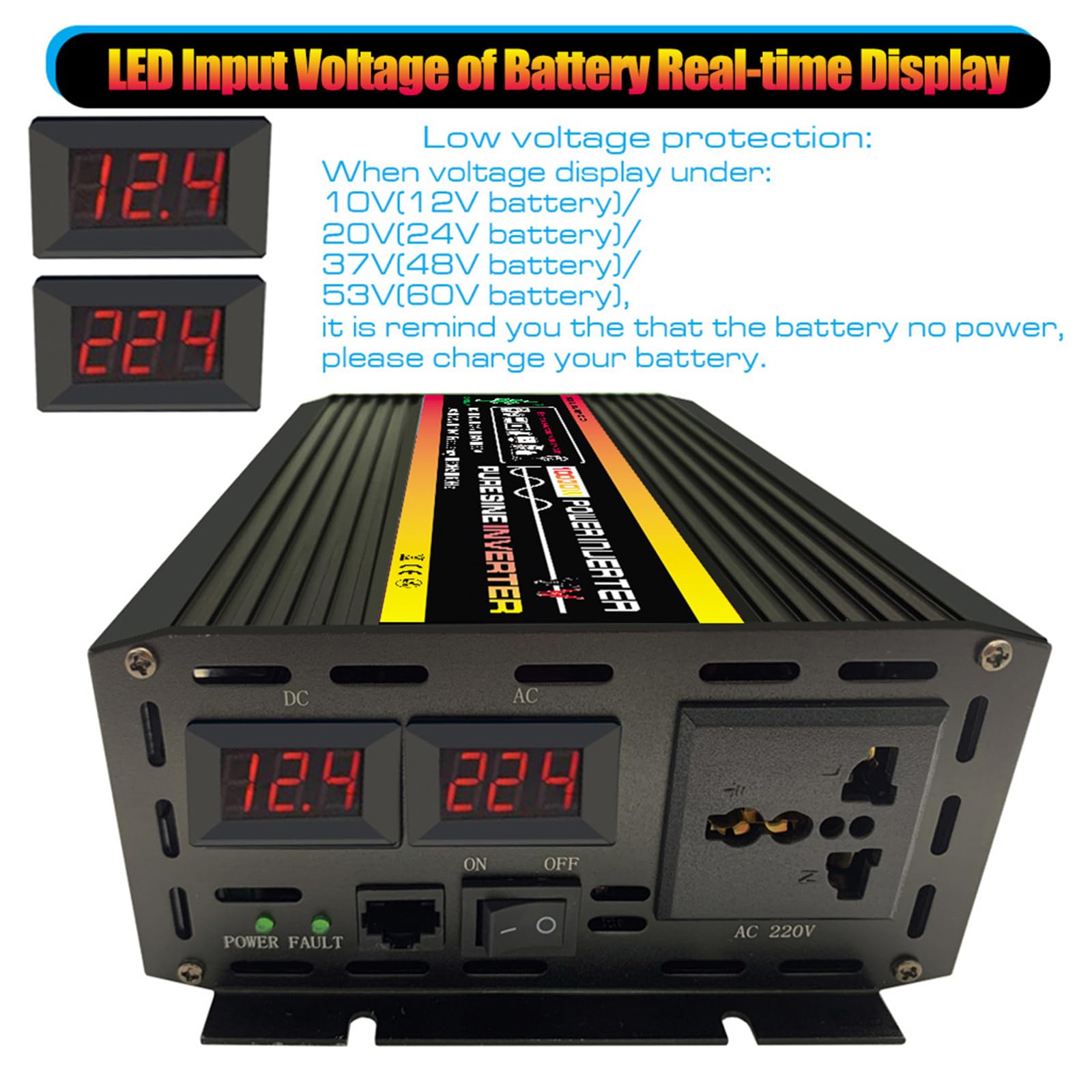 Kit di energia solare off-grid da 10000 W con inverter sinusoidale puro e controller PWM da 50 A(100W)