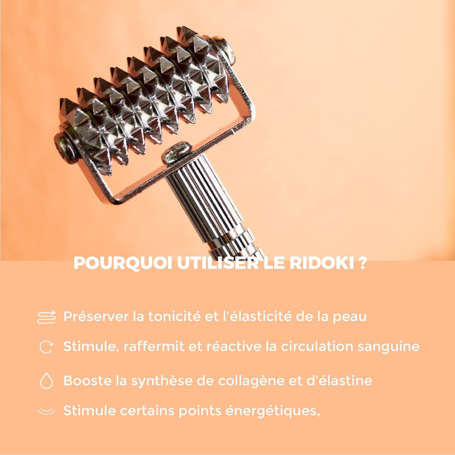 ROLL ON JADE - Ridoki Silver - Rouleau Masseur Visage Anti-Age - Roller Visage Lifting Naturel, Lissant, Raffermissant, Stimulant