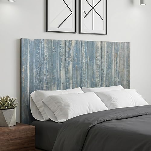 Barn Walls Solid Wood Queen Headboard, Wall Mounted Floating Fluted