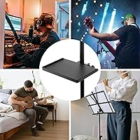 Vista 7 de RTNLIT Microphone Stand Tray, Clamp On Firm Rack Tray Holder with 4.5 Pound Weight Capacity Adjustable Mic Stand Shelf for Live Streaming, Stage