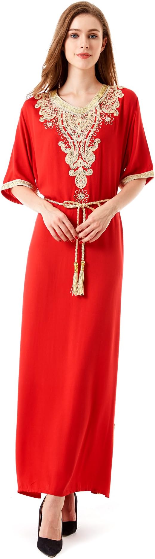 HARiM SOLTANE Muslim Dress Abaya Kaftan Dubai Dress for Women Islamic Clothing Rayon Gown Jalabiyas