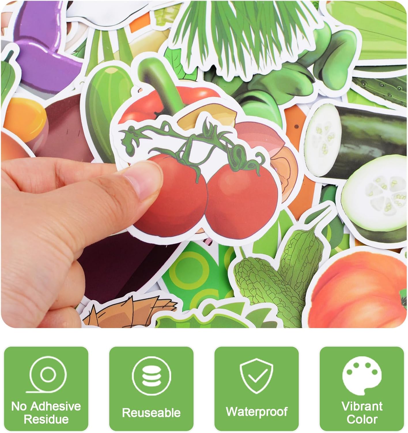 Vegetable Stickers for Kids, 108 PCS Vegetable Mixed Stickers for Kids Vegetable Stickers Fruit Wall Decals Art Stickers for Computers Computer Stickers Scrapbook Craft