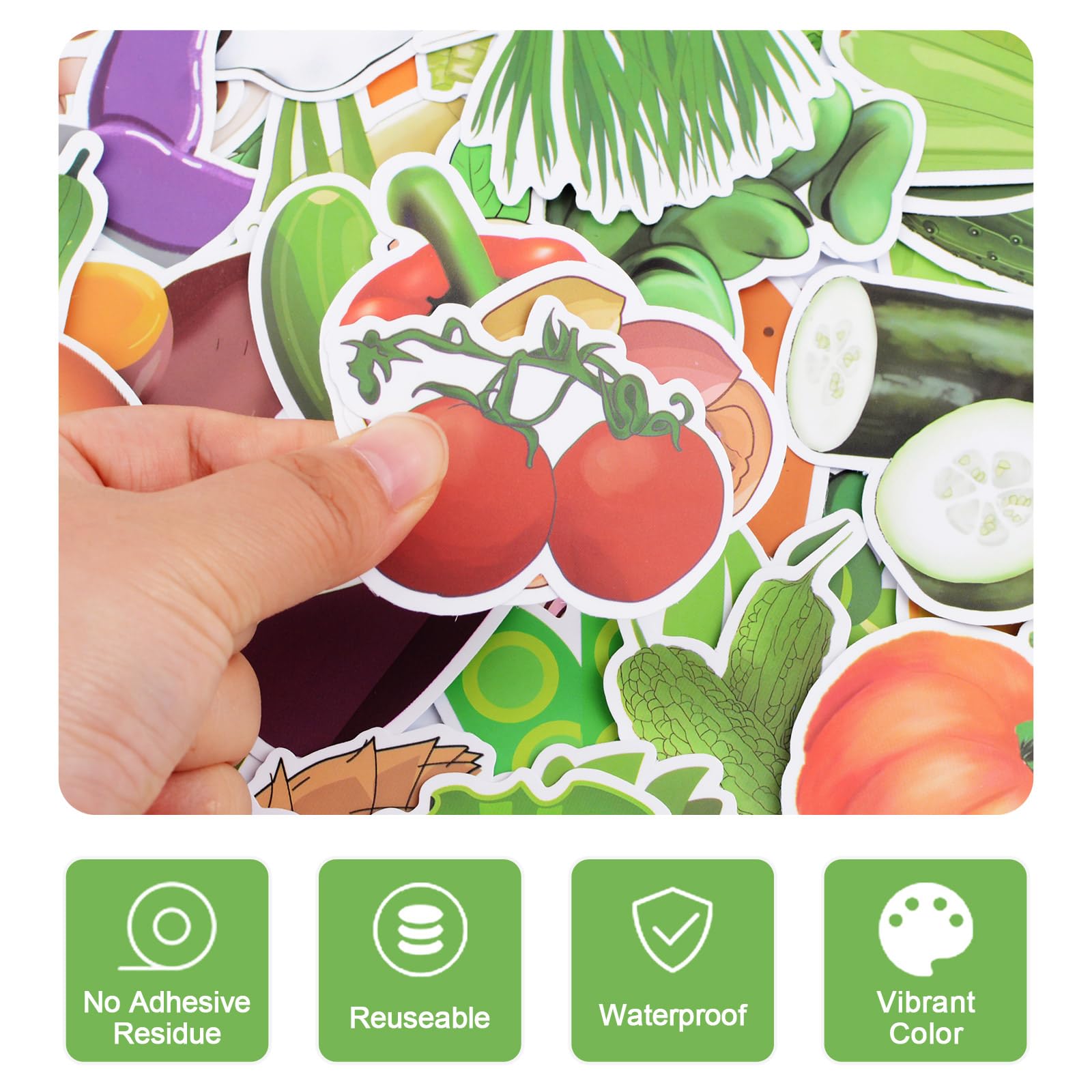 Hohamn 600 Pcs Vegetables Stickers Roll - 1.5 Inch Cute Veggie Stickers For Kids, Teachers, Party Favors & Rewards, 16 Styles - View #6