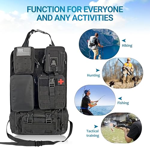 Miniatura 10 de Z8 Bolsa táctica de almacenamiento para respaldo del asiento delantero, organizador con 5 bolsas, universal para todos los vehículos