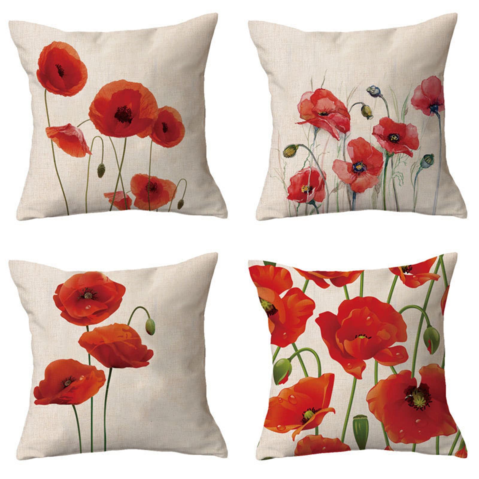 Federe Cuscini Divano 60x60 cm Rosso Set da 2 Copricuscini Federe Decorativi Fungo Fodere per Cuscini in Anallergici Federe Decorativi per Arredo