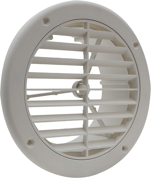 RV AC Vent 5" Side Vent Optional Charcoal Filter White