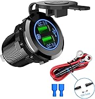 Vista 10 de Nilight Enchufe USB PD tipo C y QC 3.0 USB de carga rápida 12V 24V Enchufe de coche Voltímetro Interruptor de encendido/apagado Kit de alambre