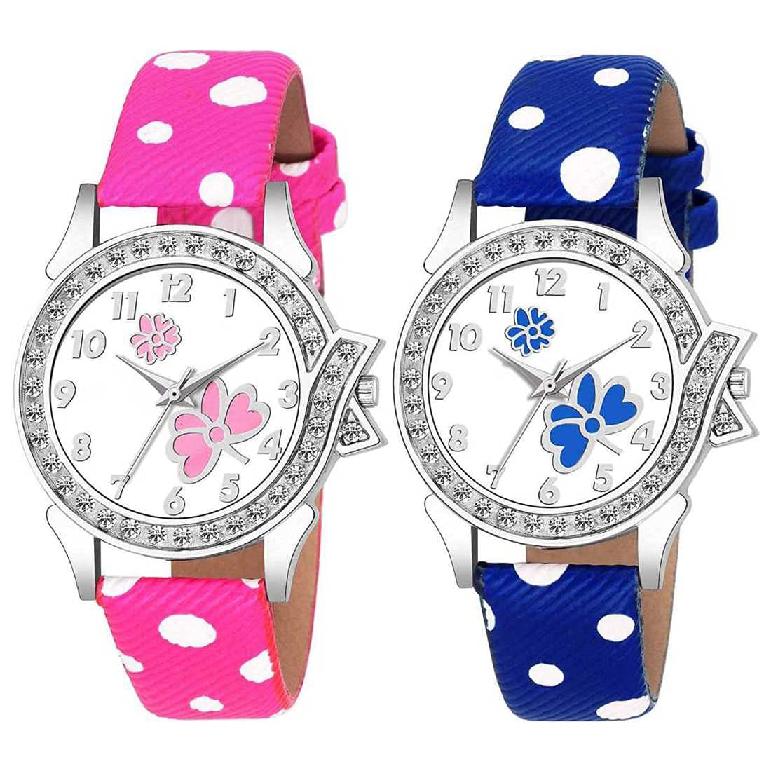 GOLDENIZE FASHION Pink and Blue Dial Analogue Watch Combo for Girls & Womens Watches (B09G3C7HVD) Amazon Price History, Amazon Price Tracker