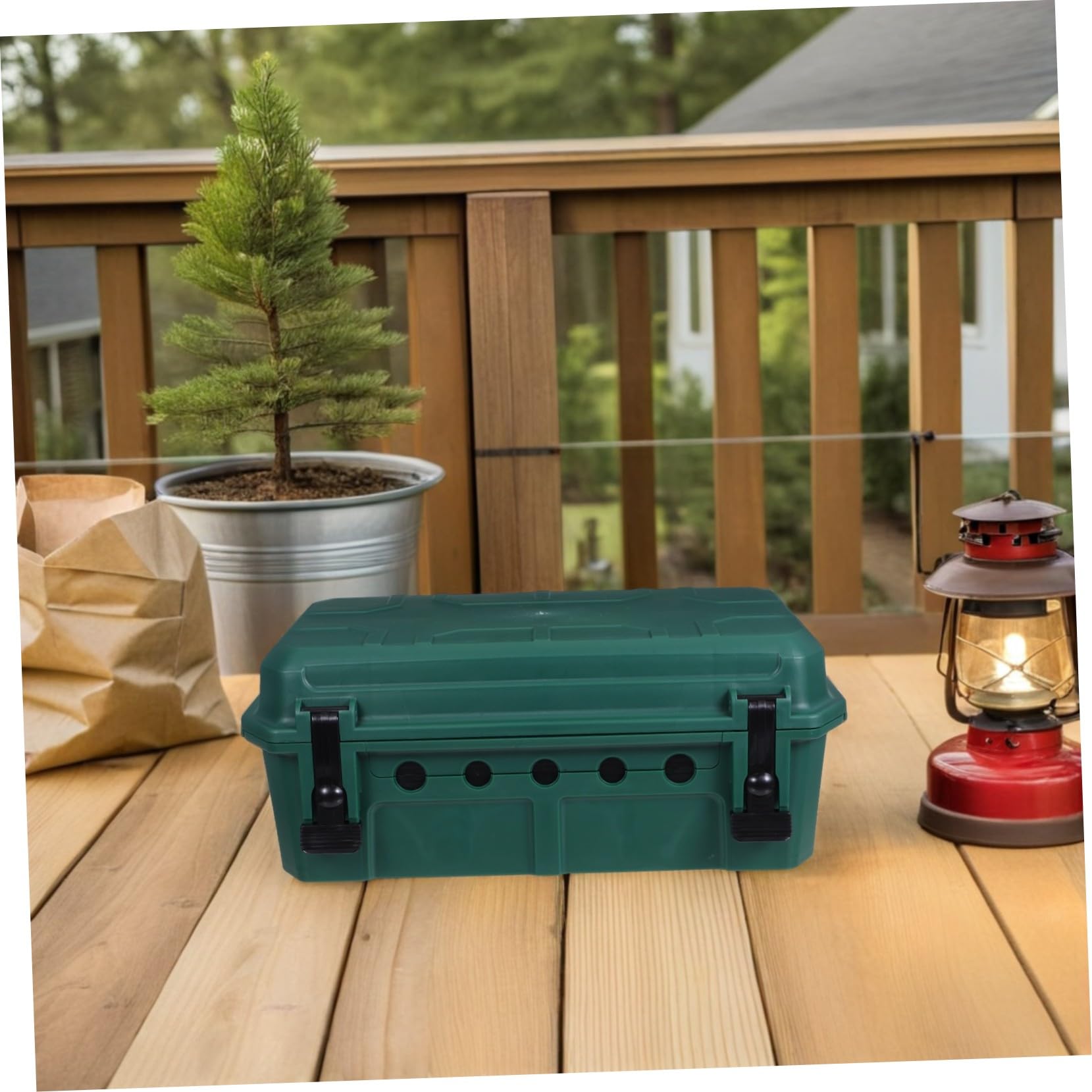 Caja de Conexiones Eléctricas Externa Ip55 Verde de Plástico | Gran Capacidad, Montaje y Retirada Rápidos, Protección contra Polvo, Uso en Actividades y Eventos al Aire Libre