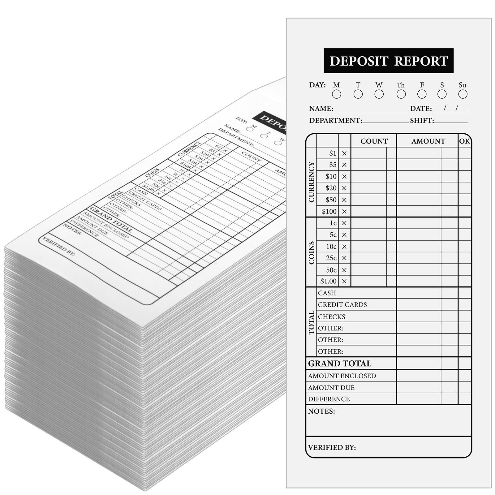 Qilery 1000 Pieces Cash Deposit Envelopes Bulk 4 1/8'' x 9 1/2'' Cashier Drop Envelopes Budgeting Planning Bank for Cash Small Business Retailers