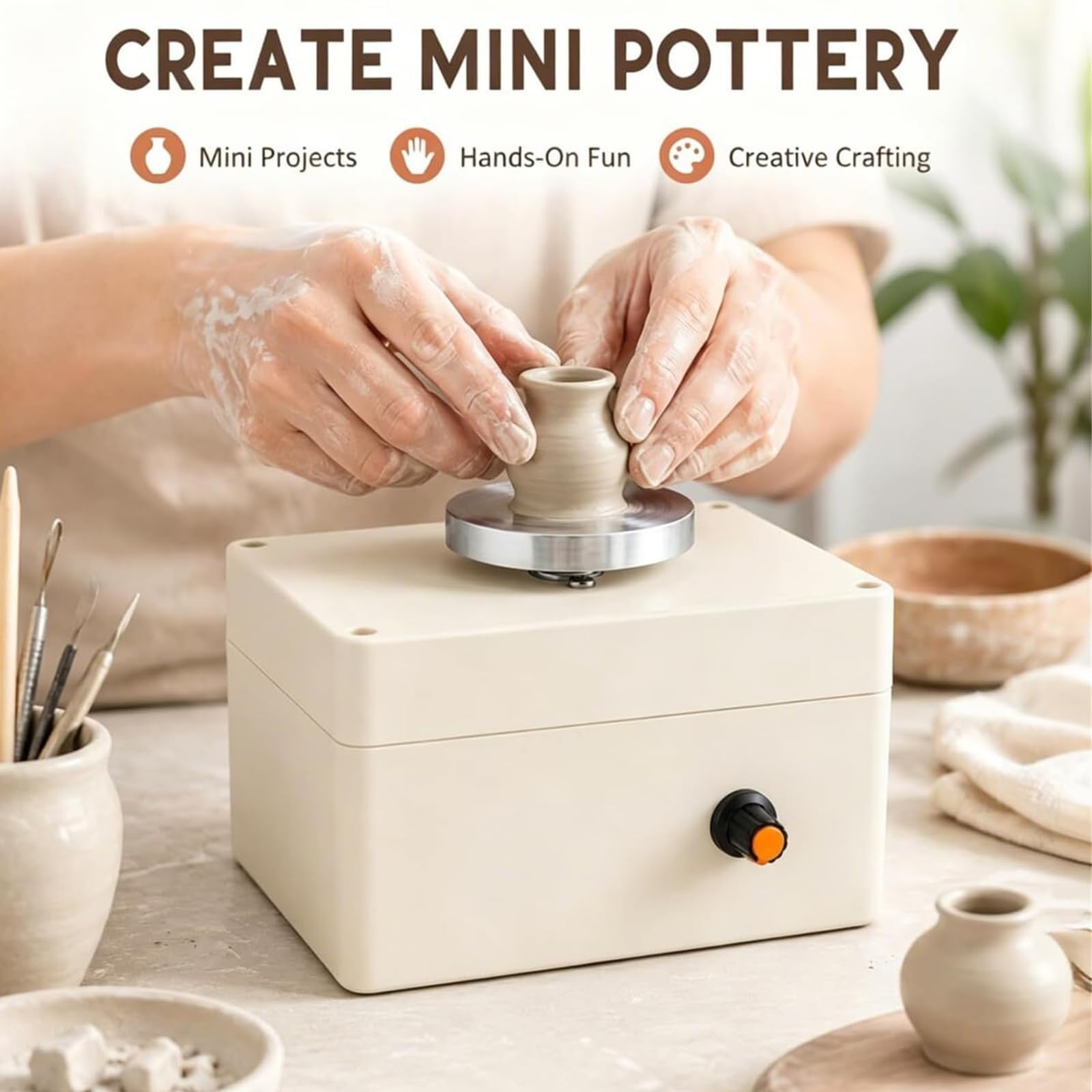 Mini Tornio Da Vasaio, Macchina Automatica Elettrica Per La Lavorazione Dell'argilla, Con Piatto Girevole Da 4,5 Cm, Velocità Regolabile Fino A 2000 Giri/min, Per Modellare L'argilla Fai Da Te