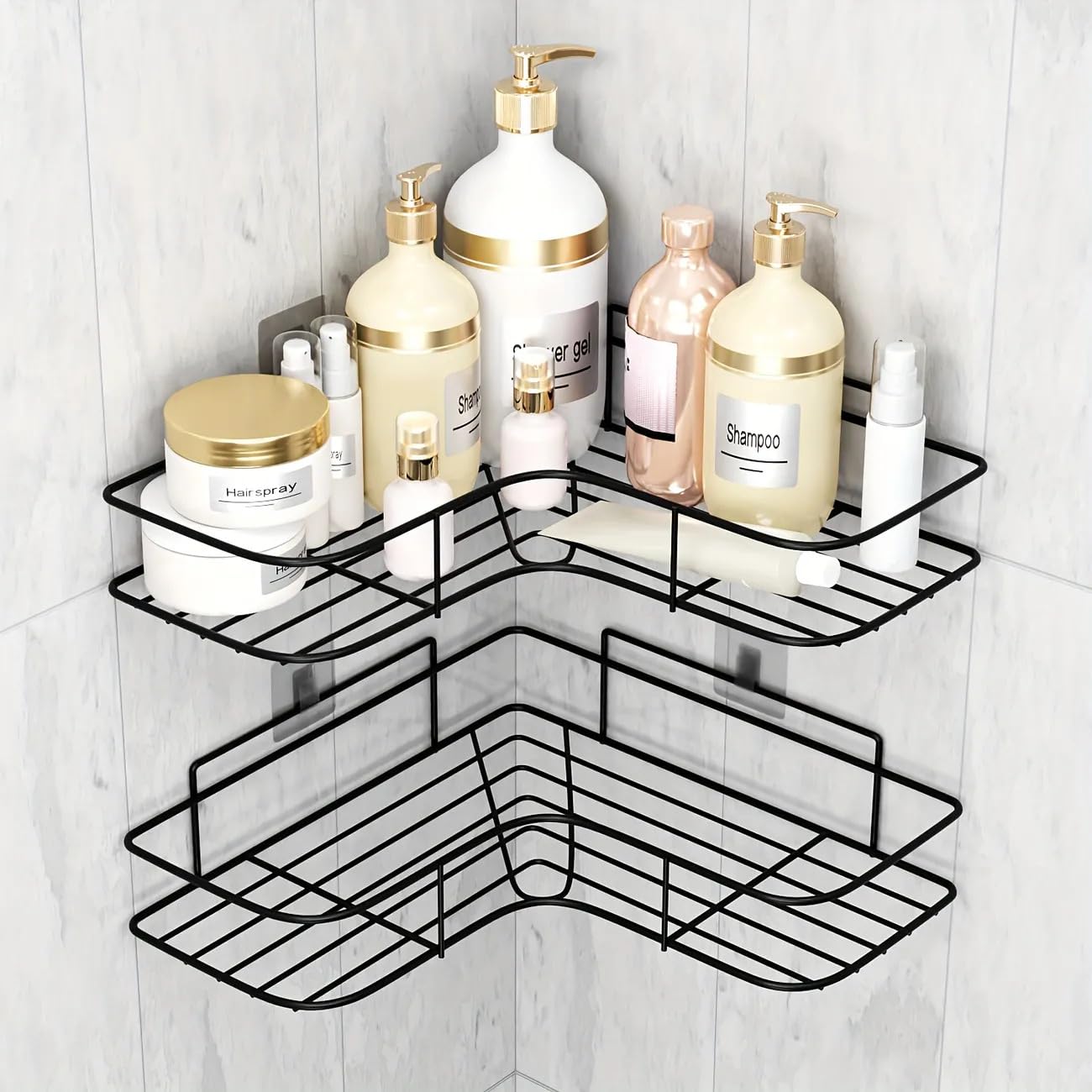 Shelf Adhesive Corner Shelf for Bathroom Pack of (2) by Schmieden| Bathroom Corner Shelf| Bathroom Corner Rack |Corner Bathroom Shelf | Wall Rack for Kitchen | Kitchen Corner Shelf Rack (B0CGQPQDYQ) Amazon Price History, Amazon Price Tracker