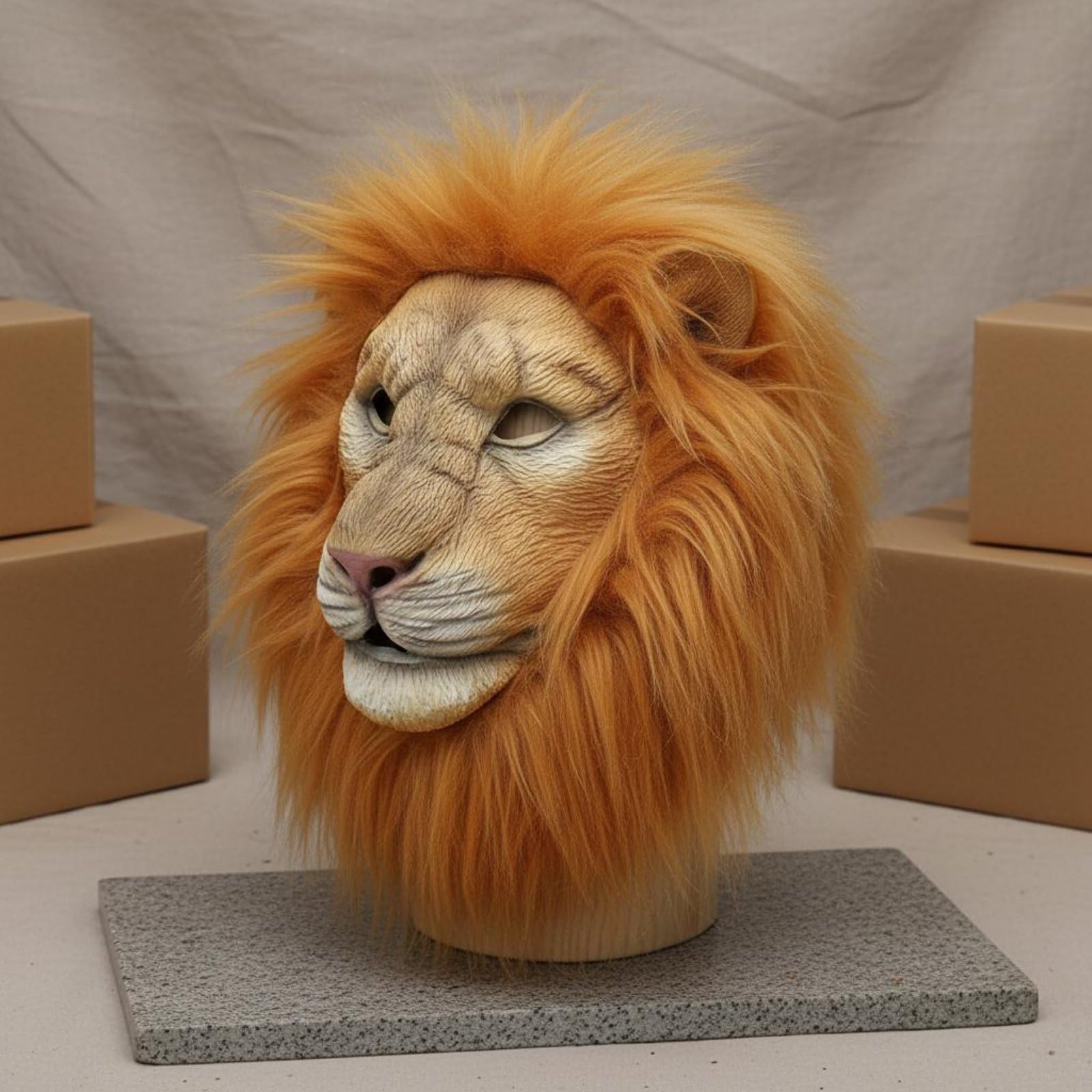 Maschera Integrale da Realistico, Maschera da Leone Realistica per Cosplayer, Carnevale