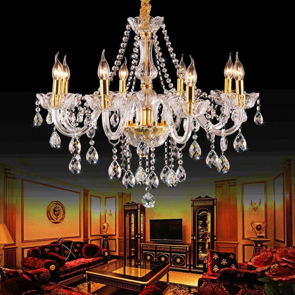 SXECAEPS Modern creative chandelier Exquisite Crystal Living Room Ceiling Lamp Minimalist Stairwell Restaurant Kitchen Pendant Light Bedroom Corridor Aisle Led Balcony (Color : Gold)