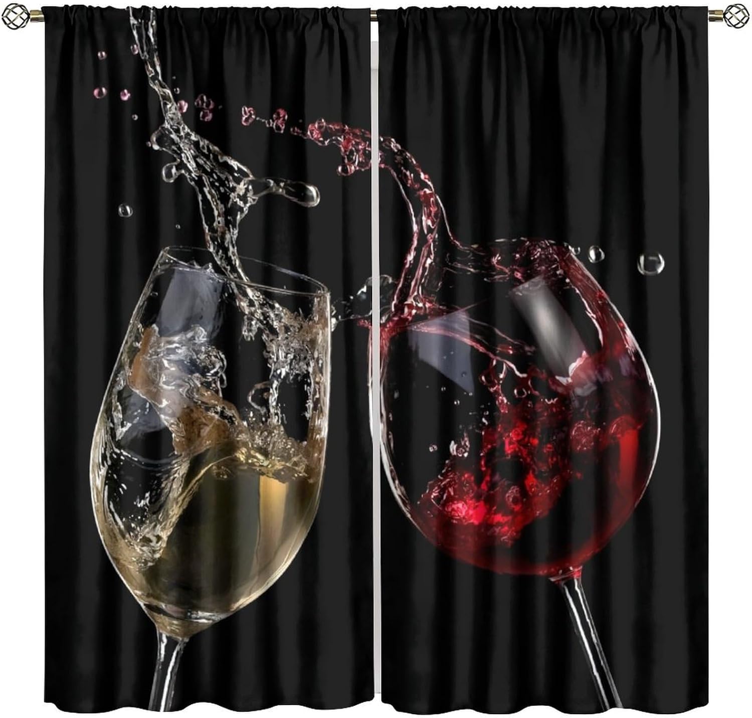 Rideaux de chambre enfant occultants 3D vin pour bloquer la lumiere du salon