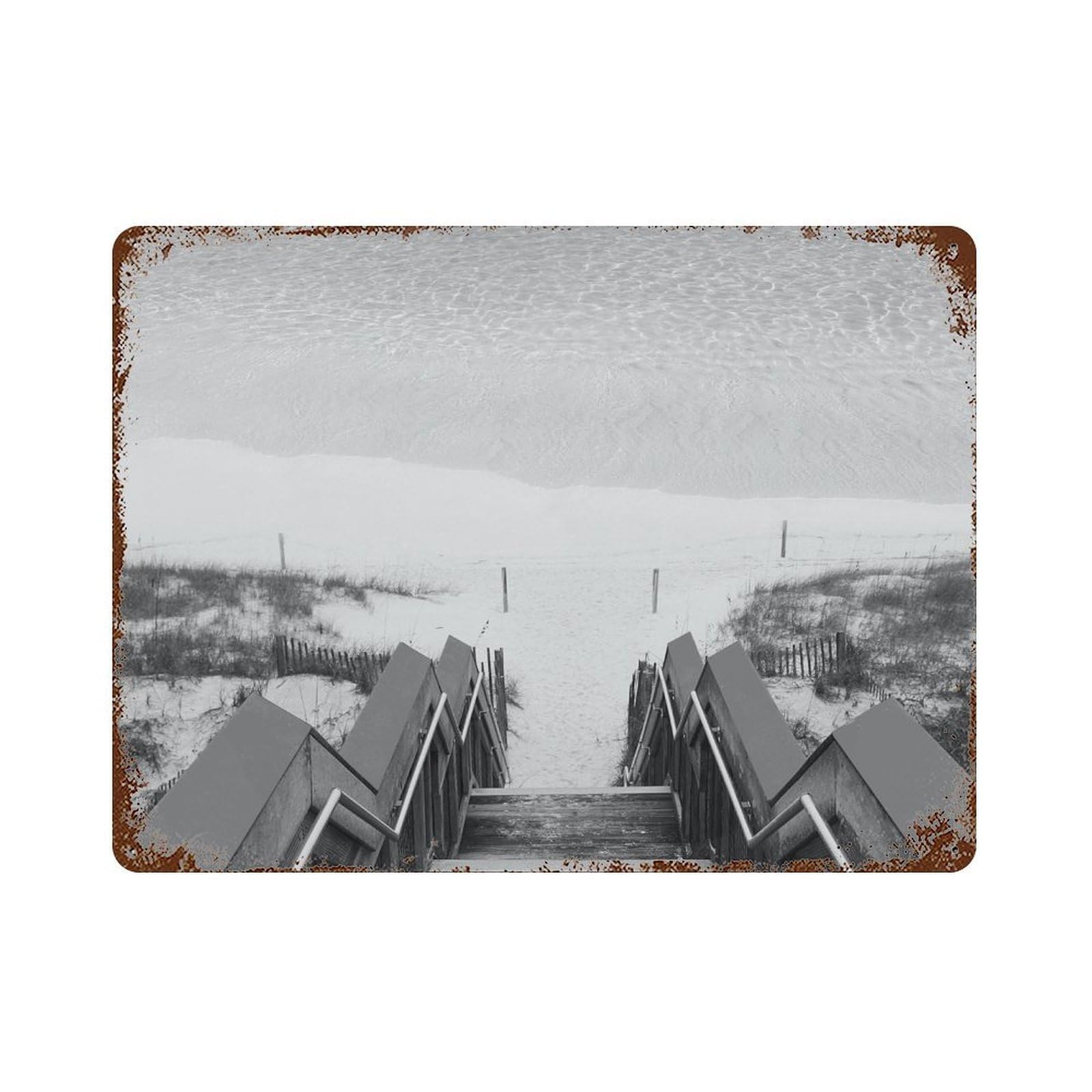 xiaoxiaoshen Black And White Destin Photo Decor Florida Wall Decor Art Metal Tin Poster Modern Home Decor Art Home Bar Shop Decorations Vintage Sign 30x40cm