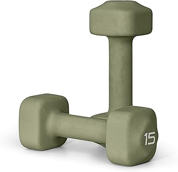 Tone Fitness Neoprene Dumbbell Weight Pairs with Anti-Roll Square Head | Multiple Options