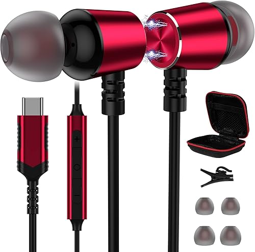 APETOO Auriculares USB C para iPhone 15, 16 Pro Max, Samsung S21, S22, S23, S24, Ultra Flip Fold A55, A54, A9, cancelación de ruido, auriculares