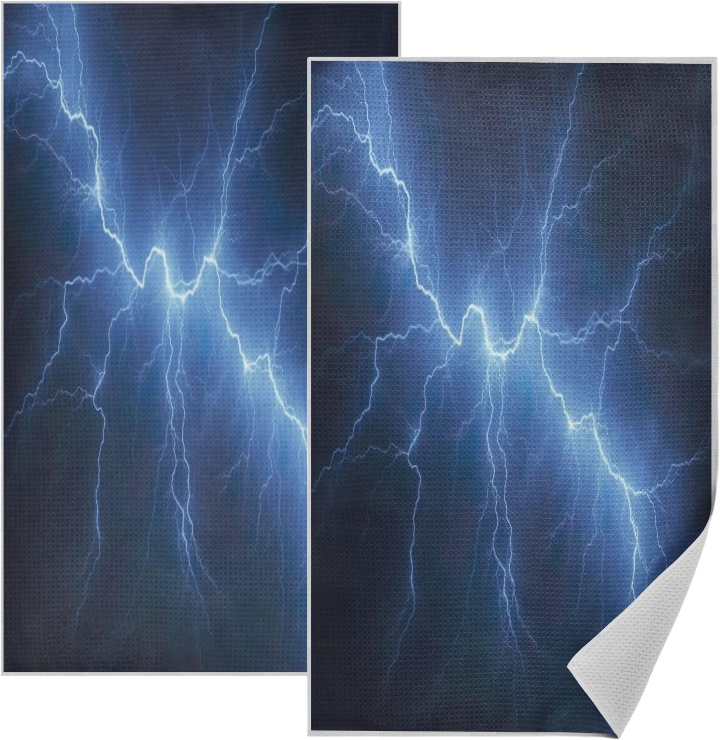 Nander Lightning Kitchen Towels 18x30 Waffle Quick Dry Reusable 2 Pack