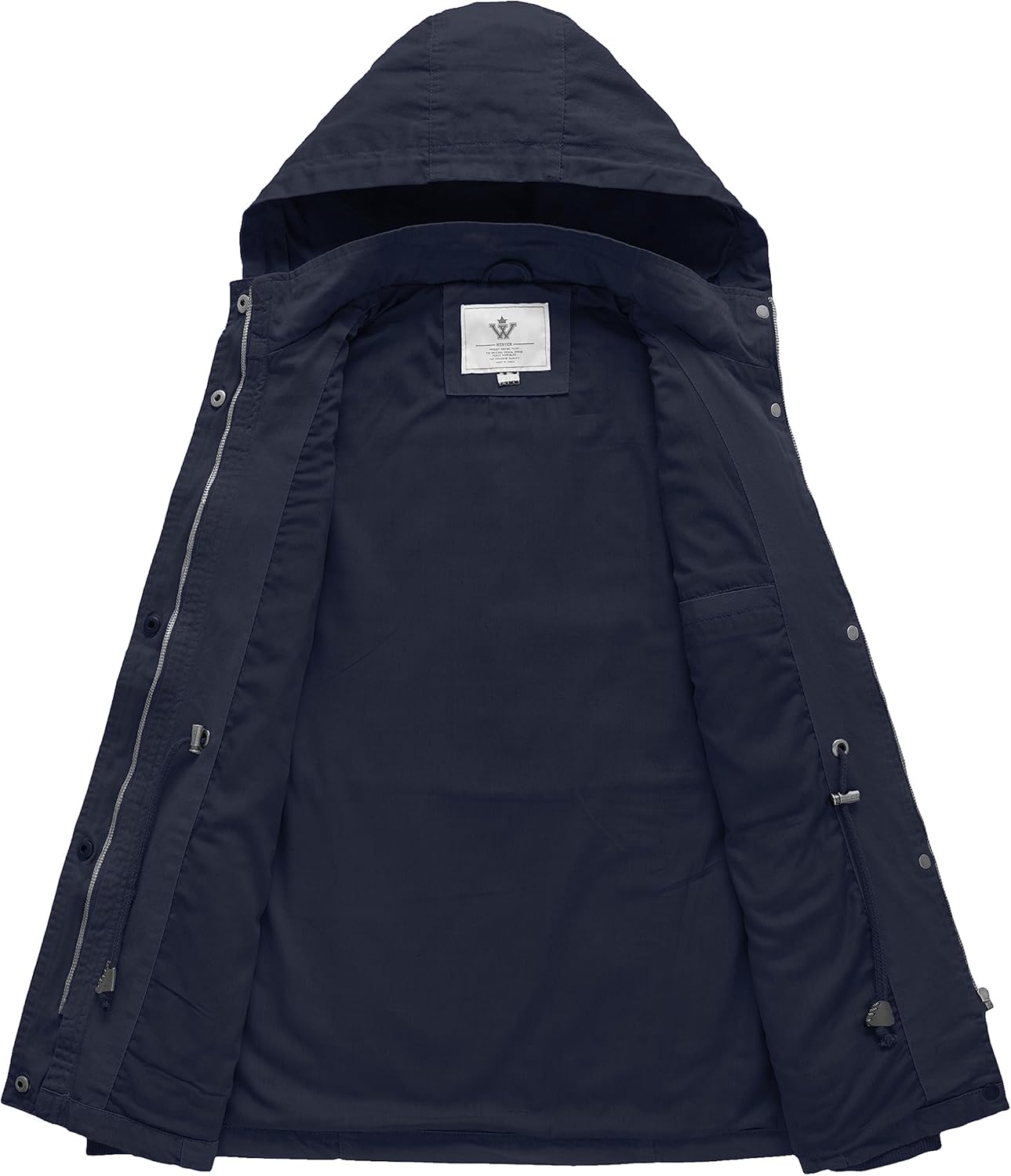 WenVen Women's Cotton Military Jacket Lightweight Casual Anorak Coat with Hood - Image 4