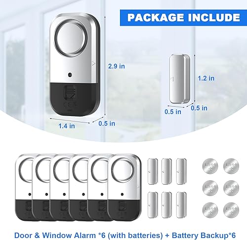 Miniatura 2 de Sensores de alarma para puerta y ventana, alarma de puerta para seguridad de los niños, alarmas de puerta para seguridad del hogar, oficina, tienda,