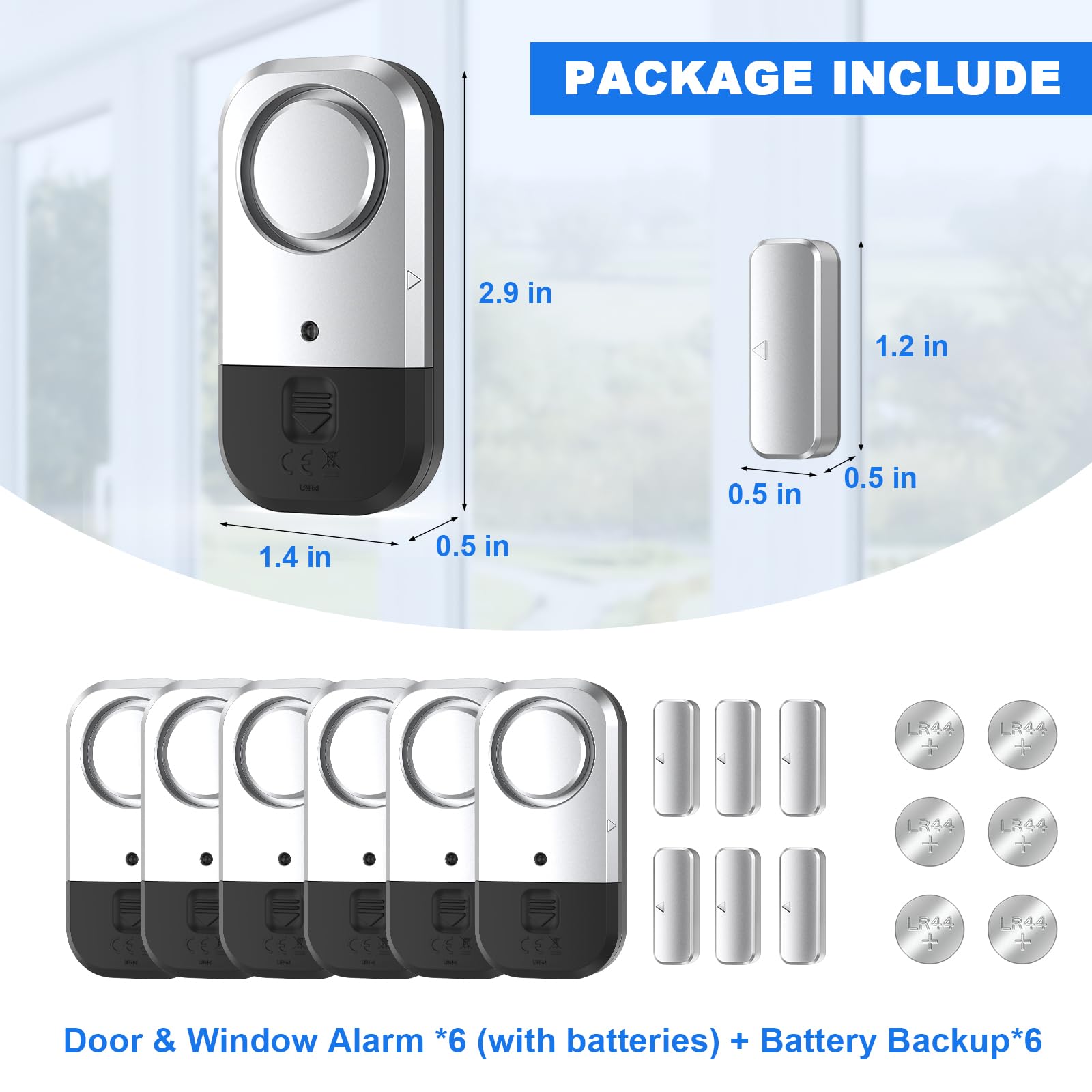 Sensores de alarma de puerta y ventana, alarmas de puerta para seguridad de niños, alarmas de puerta para seguridad del hogar, para el hogar, oficina, tienda, garaje, dormitorio, apartamento