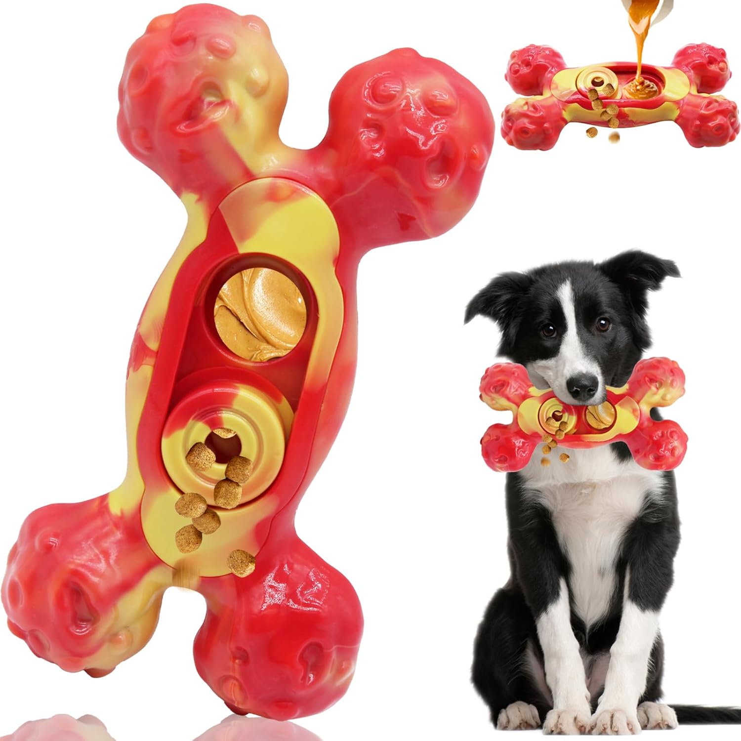 Canine Chew Toys for Aggressive Chewers, 1 Pack Indestructible Canine Toy for for Medium/Massive Breed, Nylon Canine Toys to Maintain Them Busy,Bacon Taste (Orange)