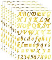 Vista 10 de Spakon 8 hojas de calcomanías de letras de vinilo adhesivas de Navidad, calcomanías de alfabeto autoadhesivas, calcomanías de números para buzón