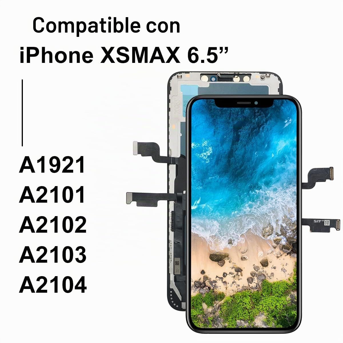 Dinow Pantalla LCD para iPhone XS MAX Reemplazo 6.5",3D Touch Pantalla LCD digitalizador Conjunto Completo + Herramientas de reparación + Protector de Pantalla