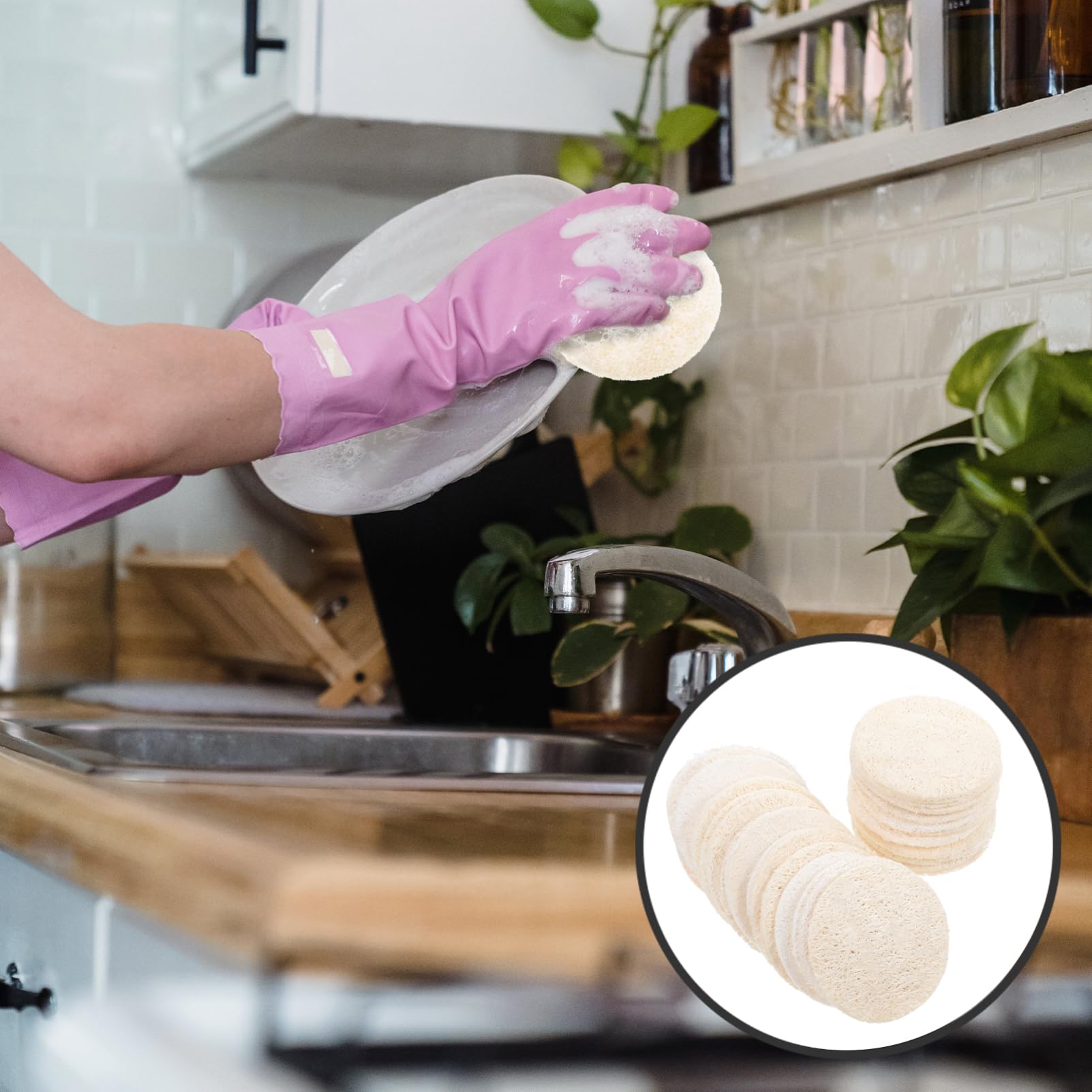 108pezzi Spugne Esfolianti Per Viso Luffa Naturale Pad Esfolianti Rotondi Per Pulizia e Rinnovo Della Per Uomini e Donne Compatta