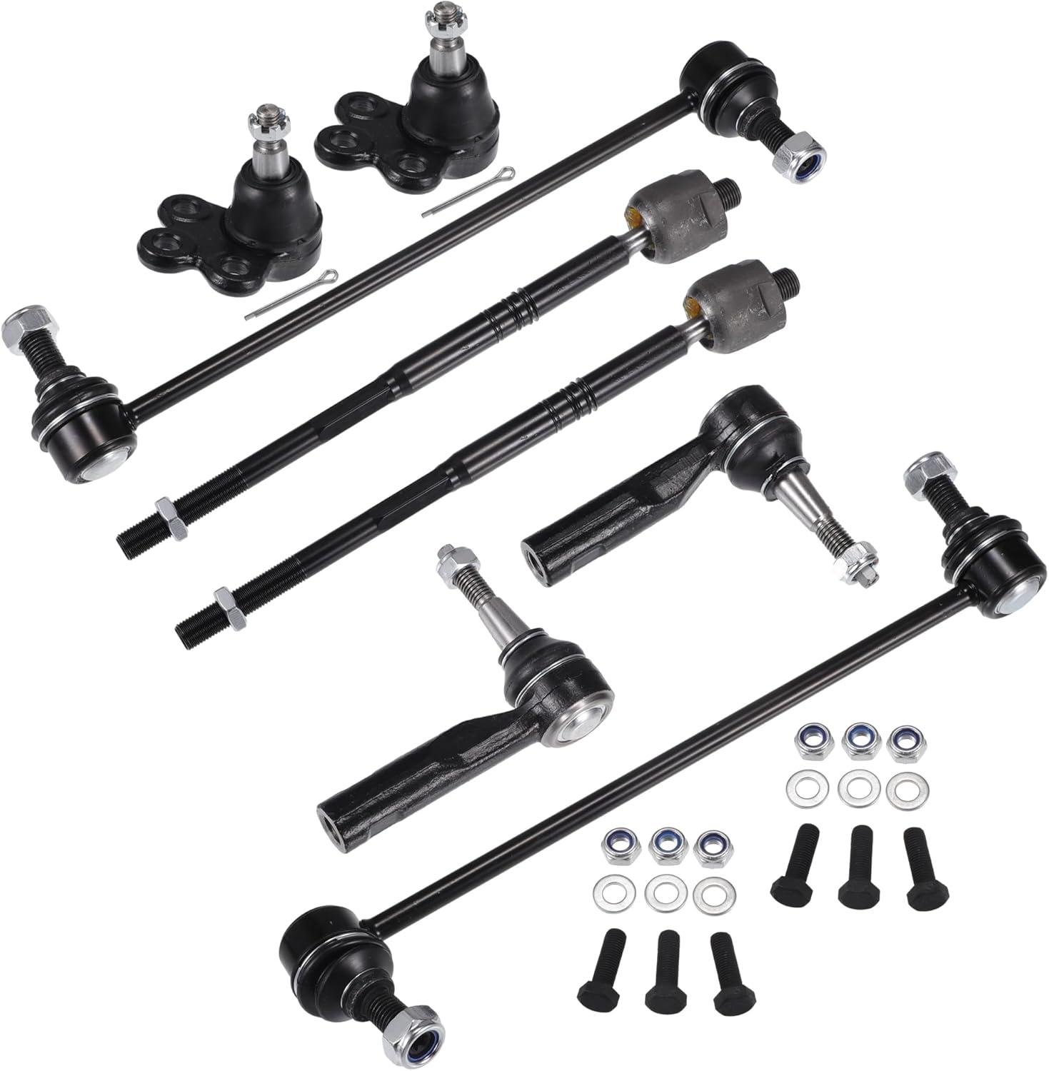 X AUTOHAUX 8pcs Front Suspension Kit Inner Outer Tie Rod End Front Sway Bar Link Lower Ball Joint for Chevrolet Equinox for GMC Terrain No.K750188/EV800648/K500227
