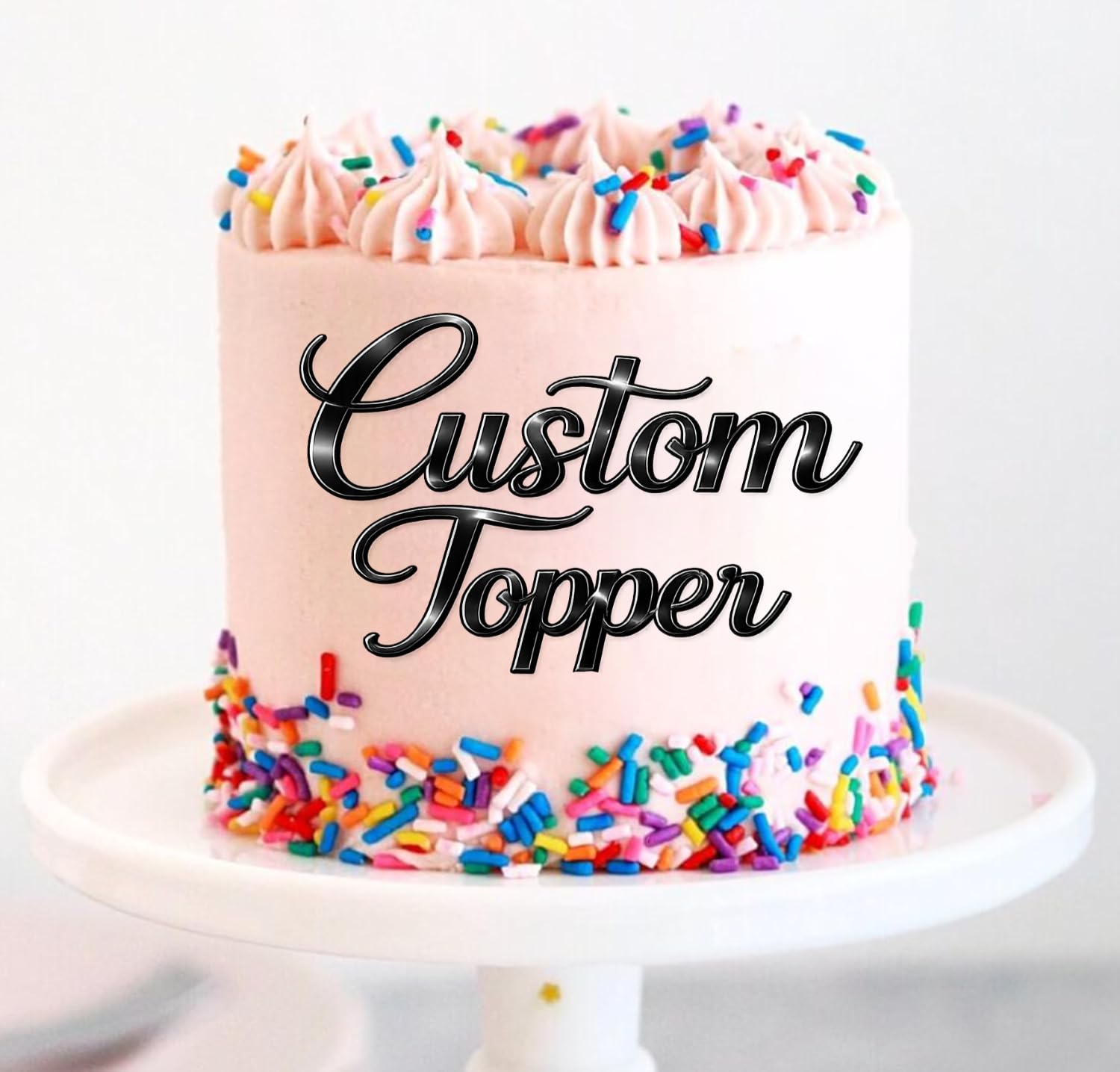EKAM Personalised Acrylic Cake Topper, Personalised Name Cake Topper for Birthday, Wedding, Anniversary & Celebration Cakes – Happy Birthday Cake Decoration & Charms (Black)