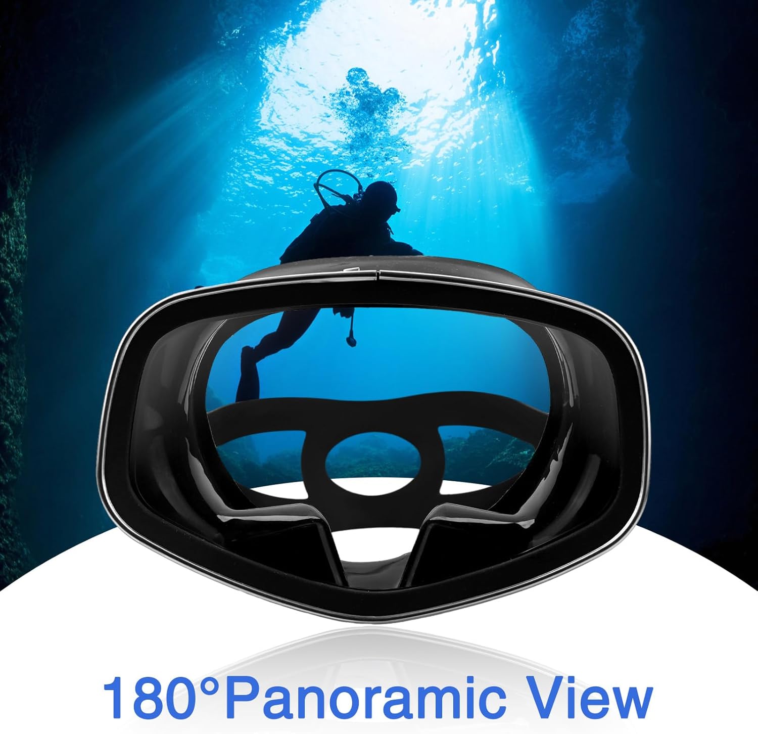 Scuba Mask with Drain Valve Wide View Suitable for Adults Scuba Diving, Free Diving, and Snorkeling Goggles Mask