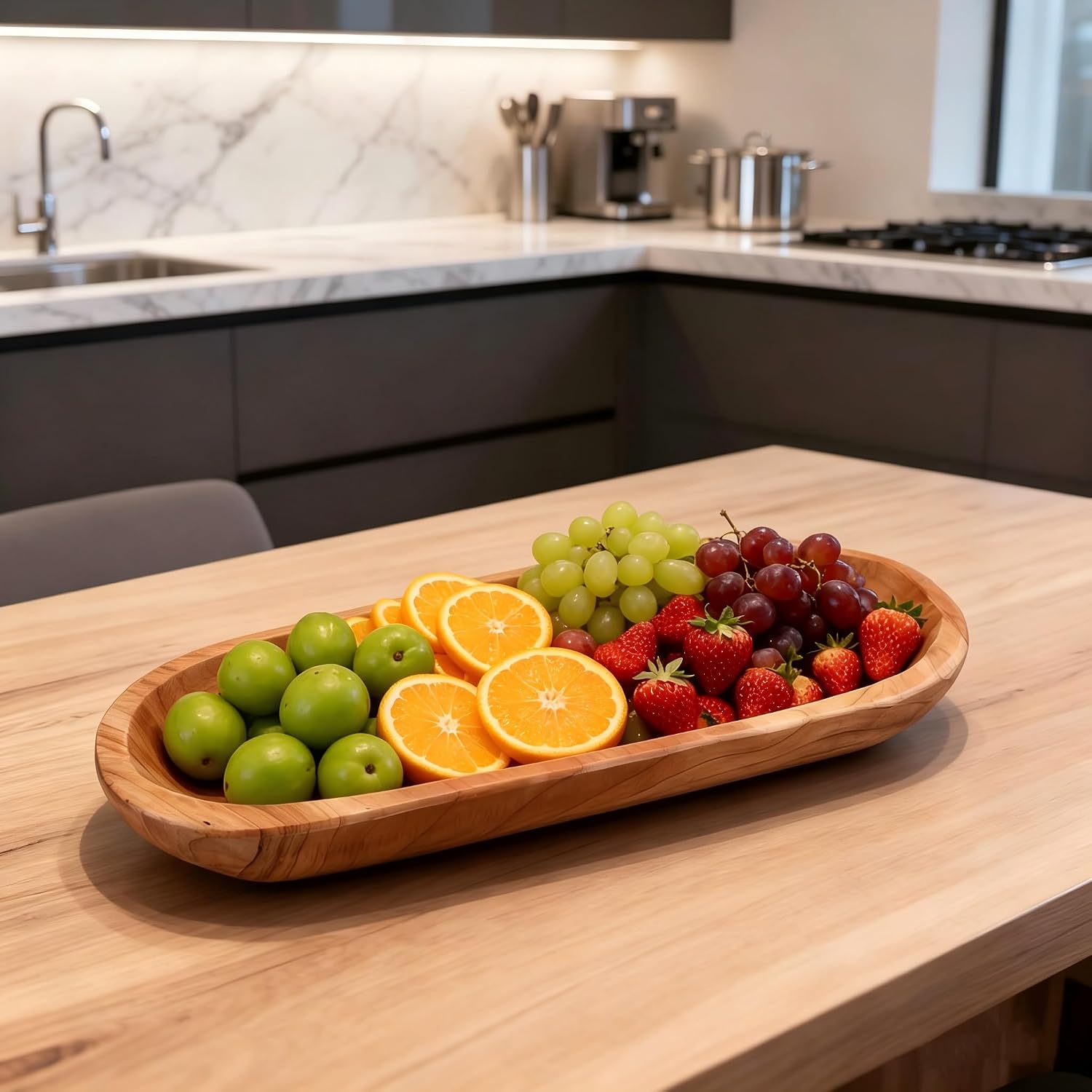 14.17" Wood Cedar Decorative Bowl, Fruit Tray,Natural,Middle Size