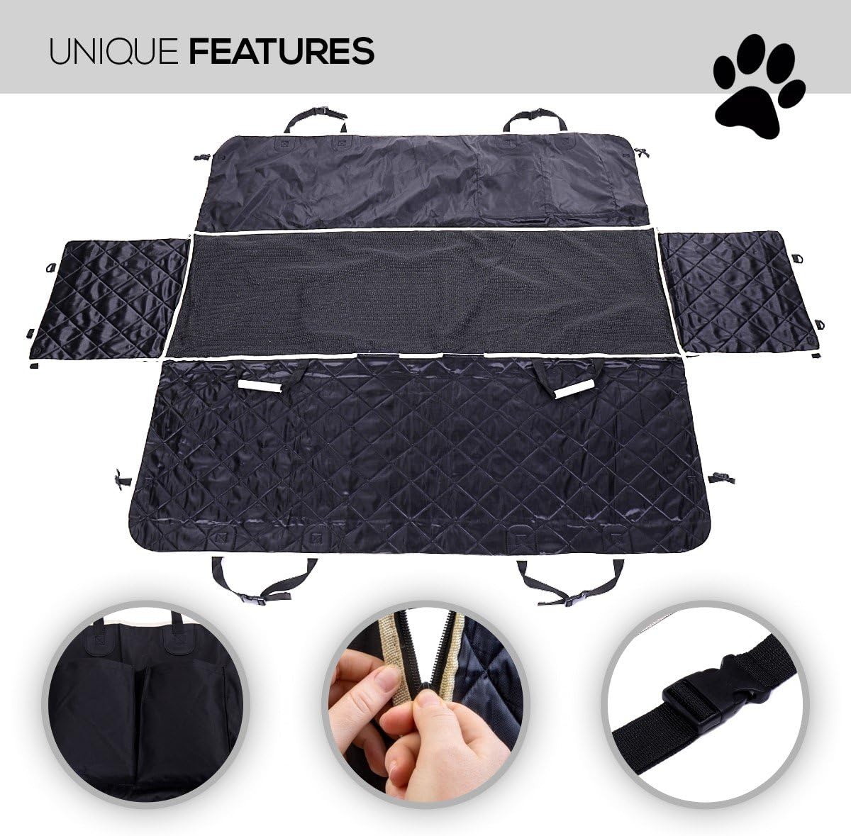 PETBROO Pet Seat Cover for Trucks Cars SUVs Waterproof Dog Hammock Covers Scratch Proof Nonslip Backing Durable Machine Washable Padded…