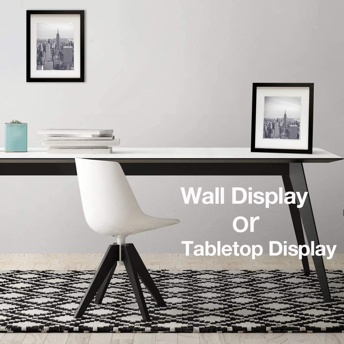 Picture Frames 8x10 Picture Frame set of 4 Display Pictures 5x7 with Mat or 8x10 Without Mat, Photo Frames Collage for Wall Decor, Photo Certificate Frames Set , Wall & Tabletop Picture Frames 8 by 10 -