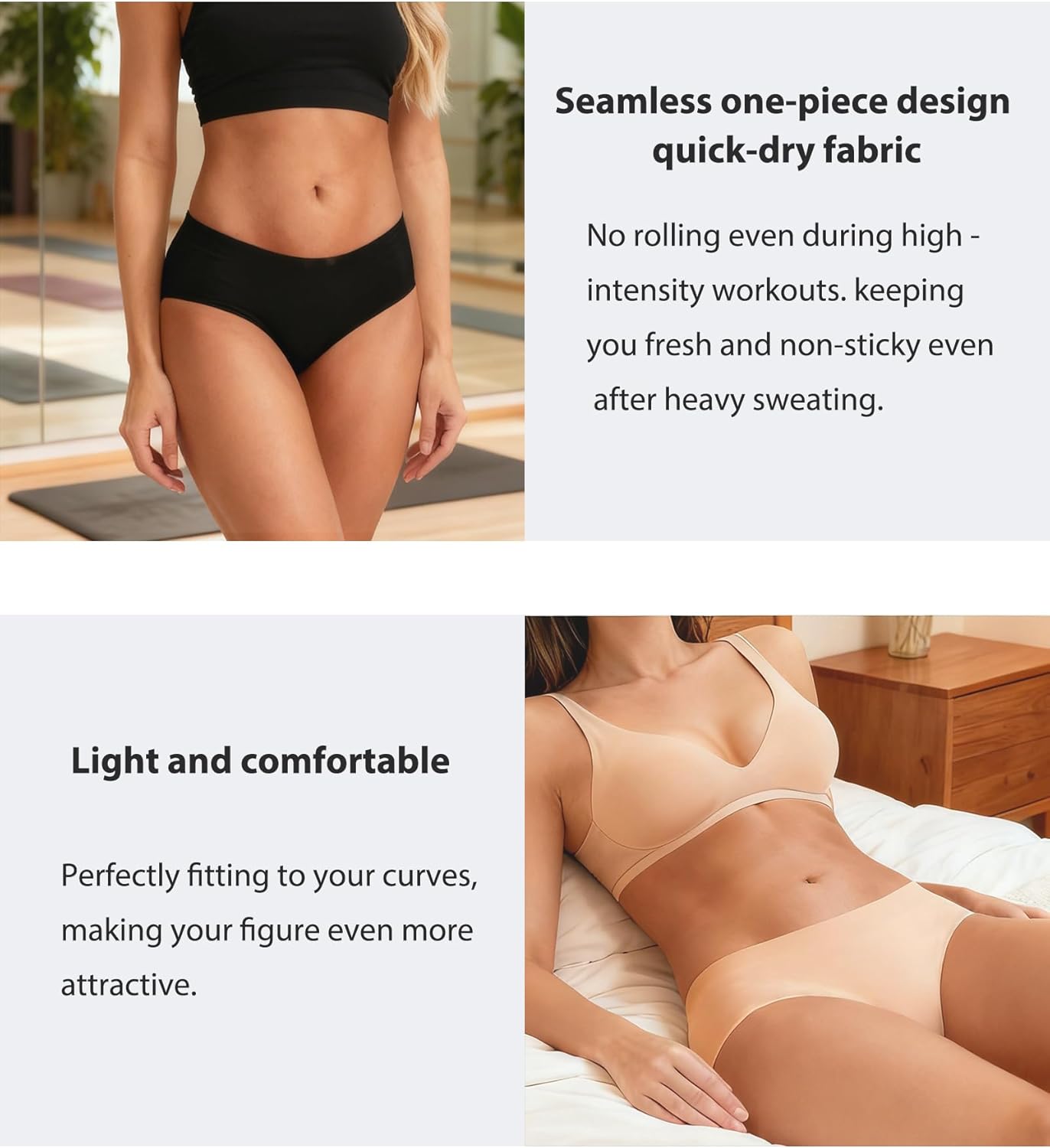 Seamless Underwear For Women 6 Pack Mid Waisted No Show Womens Underwear Stretch Brief Thin Ladies Hipster Panties - Image 6