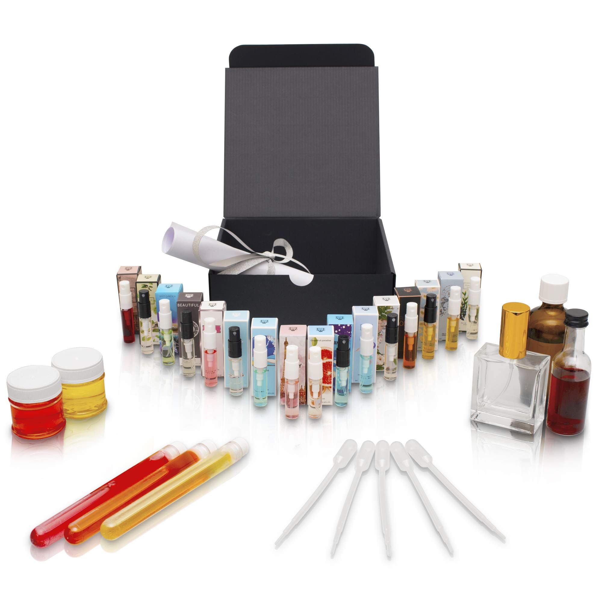 Perfumy do samodzielnego wykonania – kompletny zestaw, idealny jako prezent na Boże Narodzenie, pomysł na prezent dla kobiety, przyjaciółki/prezent urodzinowy dla matki | zestaw zapachowy z 16