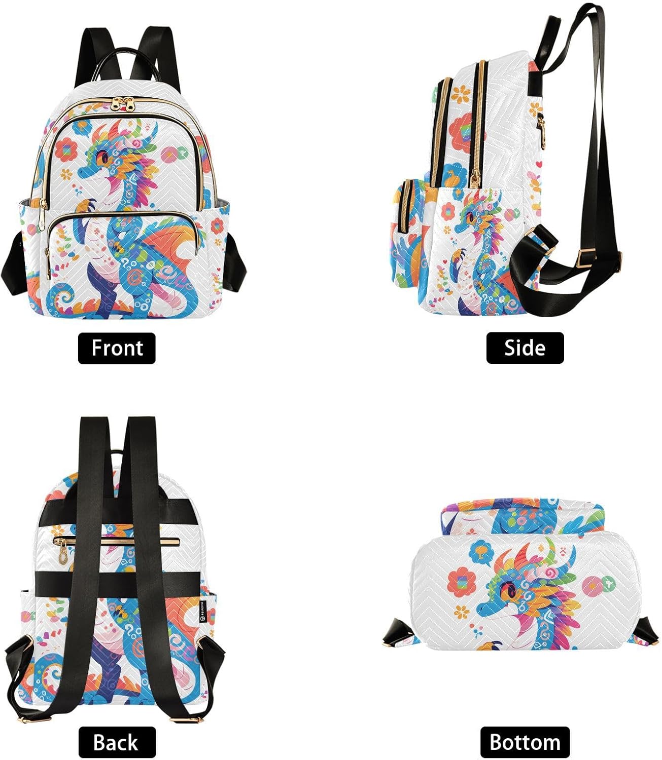 ALAZA Cute Dragon Cartoon Mini Backpack Purse for Women Travel Bag Fashion Daypack Back Pack Shoulder Bag - Image 2