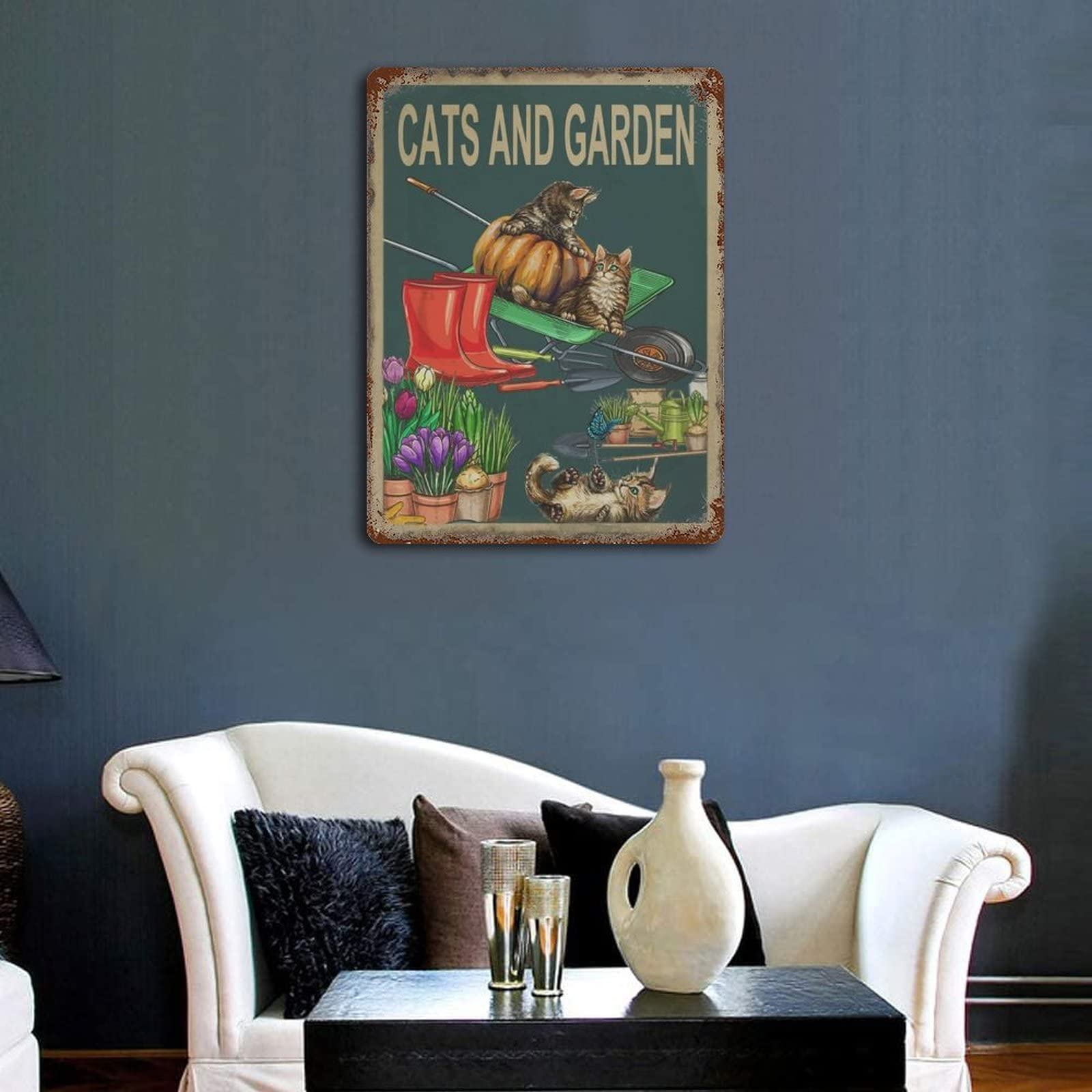 Targa in latta vintage con stampa su tela di maiale, decorazione artistica per bar, bar, fattoria, bagno, decorazione da parete, con scritta in inglese Carino segno in metallo, 30,5 x 20,3 cm