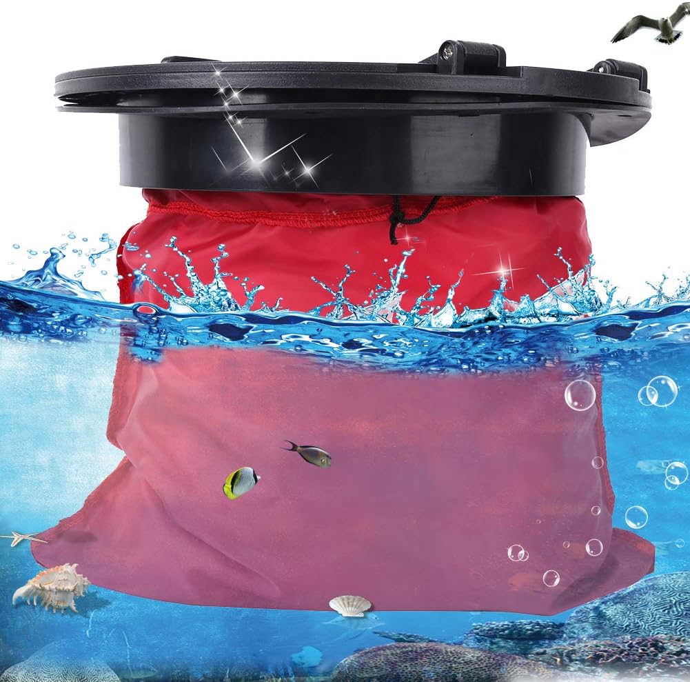 Alomejor Kayak Hatch Cover 9IN Standard Round Compartment Cover Kit ABS Plastic with Red Storage Bag for Rigging Kayak