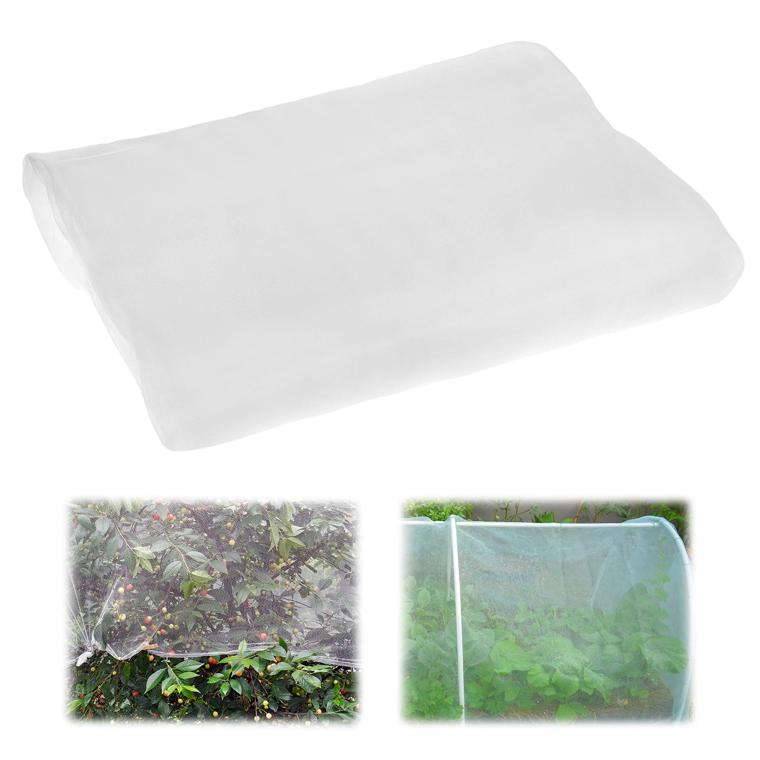 QWORK® siatka przeciw owadom, siatka przeciw komarom na zewnątrz, 2,5 x 10 m, czarna oddychająca siatka na muchy, siatka ochronna dla ptaków, do ochrony roślin i dekoracji na Halloween