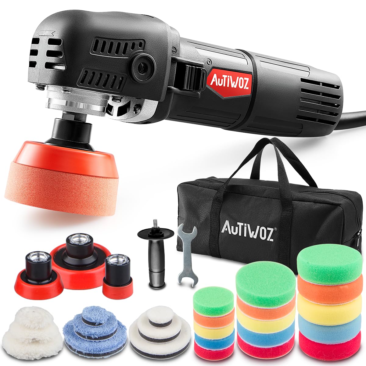 Rotary Car Polisher Buffer Sander Detailing Polish Kit 1/2/3inch Mini Polishing Machine Variable Speed with Polishing Pads for Car Motorcycle Detailing Buffing Sanding Polish Scratch Repairing