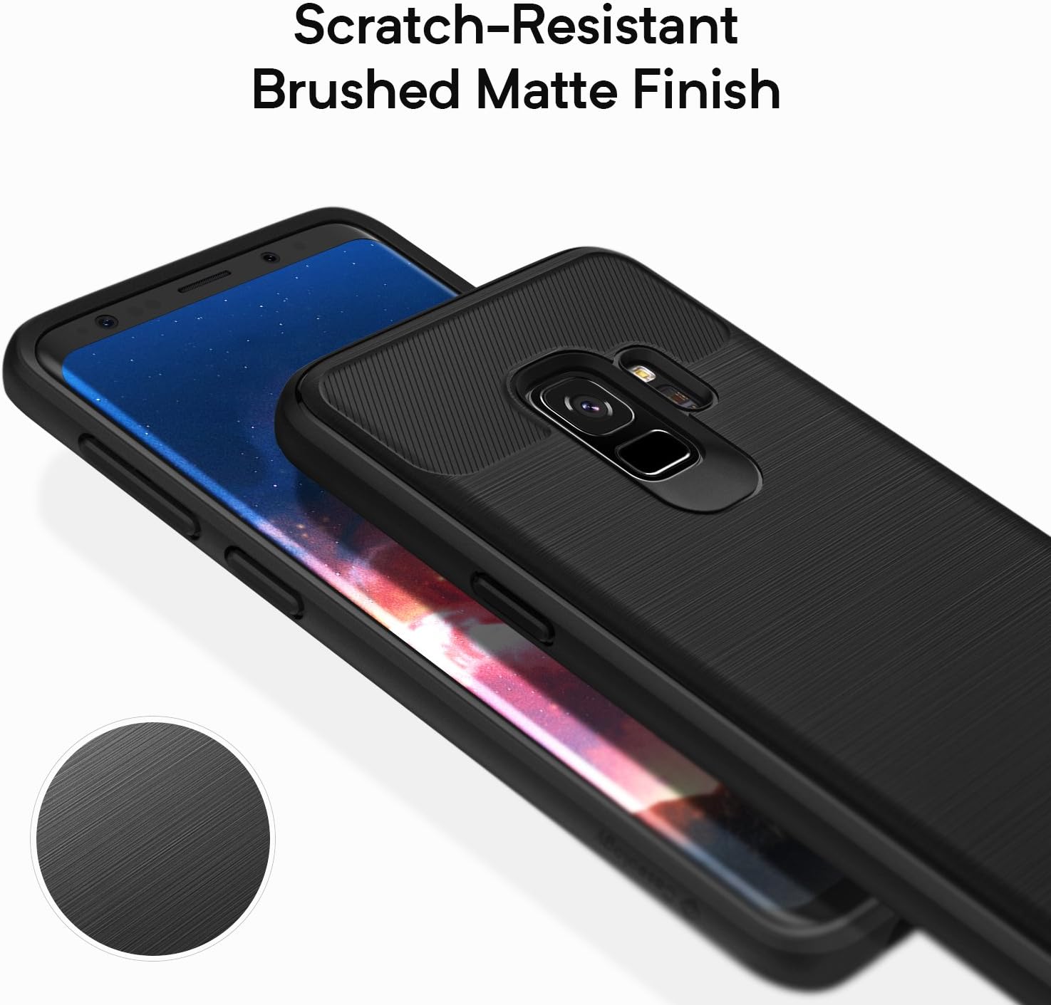 Caseology Vault for Galaxy S9 Case (2018) - Rugged Matte Finish - Black
