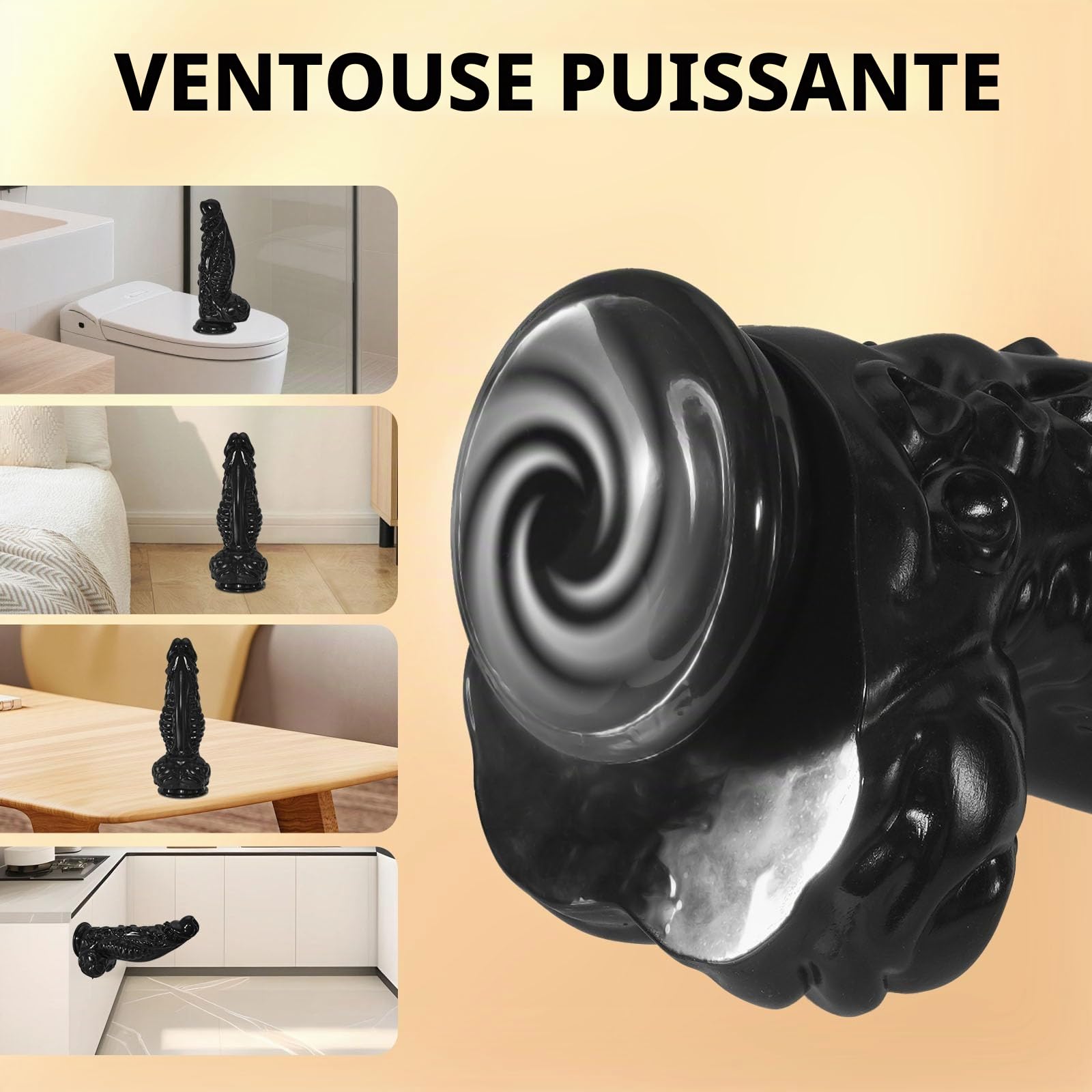Gros gode noir monstrueux de 12,64 pouces, gode épais de 3,82 pouces de diamètre avec ventouse pour stimulation du point G et jeux anaux, godes extraterrestres, sex toys pour hommes et femmes