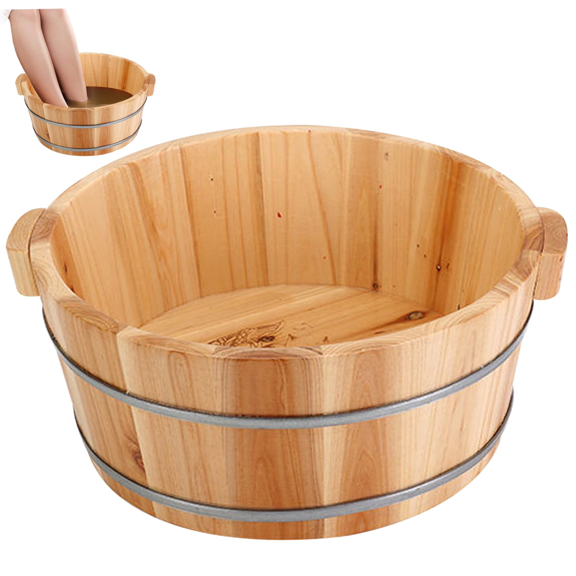 Ciotola per pediluvio, Ciotola per pedicure in legno Massaggio spa Vasca per immersione dei piedi Lavabo da bagno Rimuovi la pelle morta per la cura della sauna domestica 14, 2x6, 3 pollici