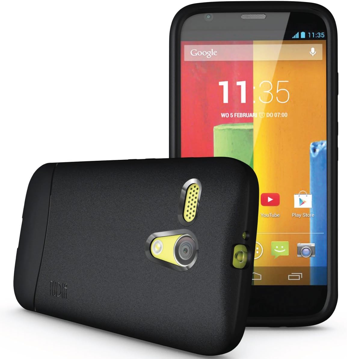 TUDIA Full-Matte Arch TPU Bumper Protective Case for Motorola Moto G Smartphone (2013 1st Gen Only) (Matte Black)